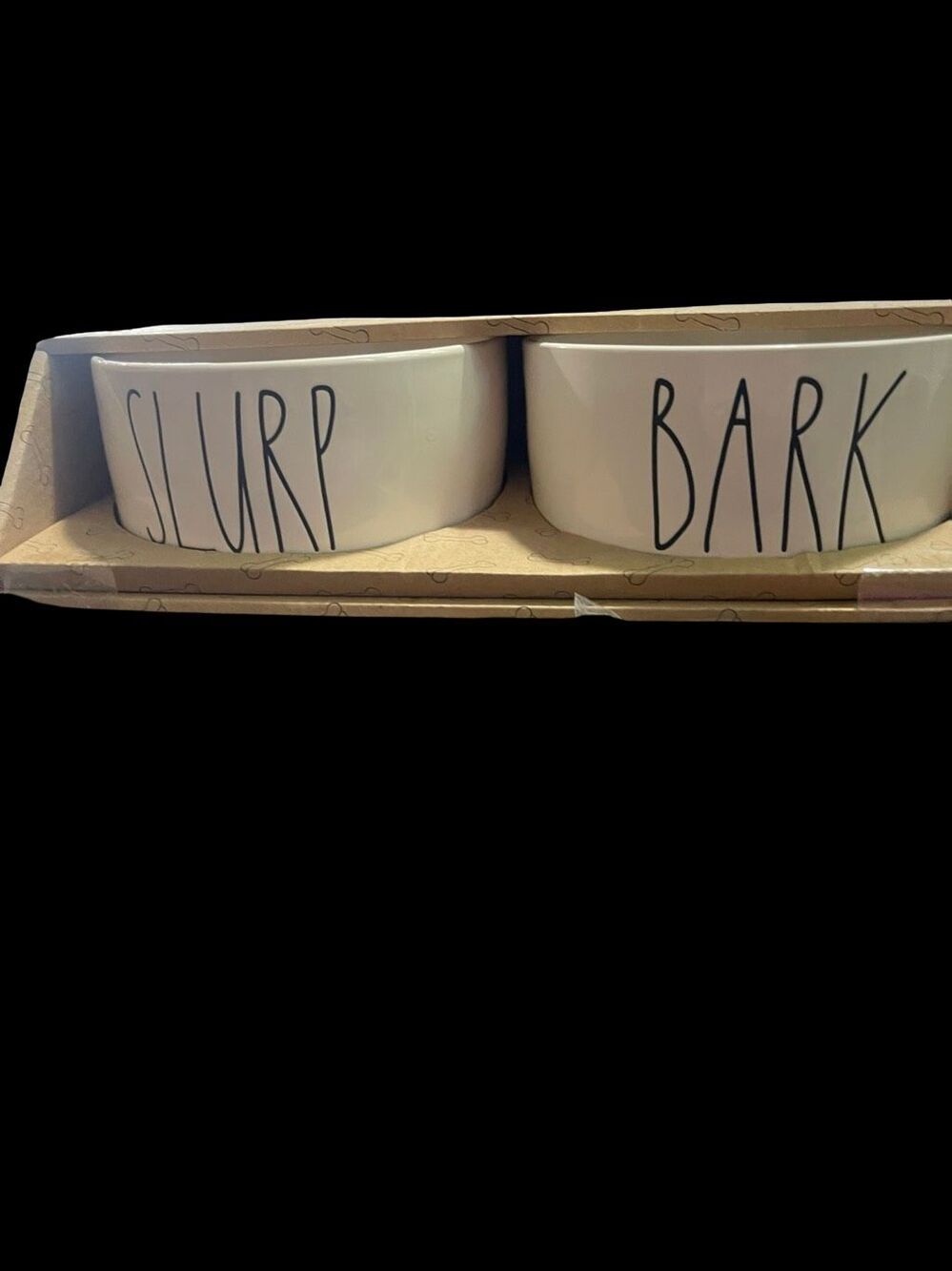 New Rae Dunn by Magenta Slurp and Bark 6” Ceramic Pet Bowls Set of 2